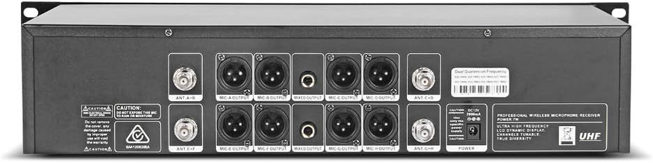 Wireless Microphone System Frequency A 8 Channel Microphone UHF 4 Handheld Mic 4 Headset 4 Lavalier Bodypack 4 Lapel Mic Karaoke System Church Speaking Conference Wedding Party Ktv