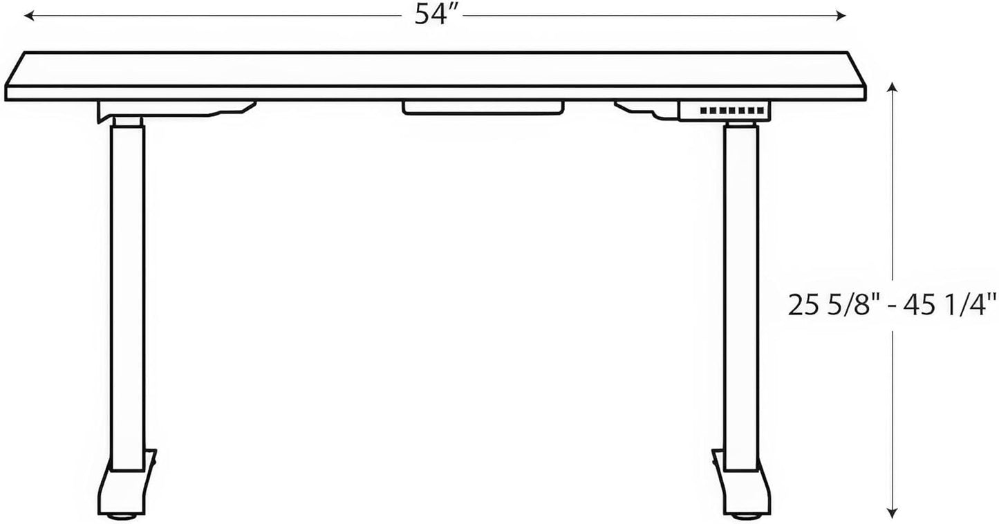 HON Coze Electric Standing Desk Adjustable Height, Coordinate Height Adjustable Desk, 54", White Top, Black Base