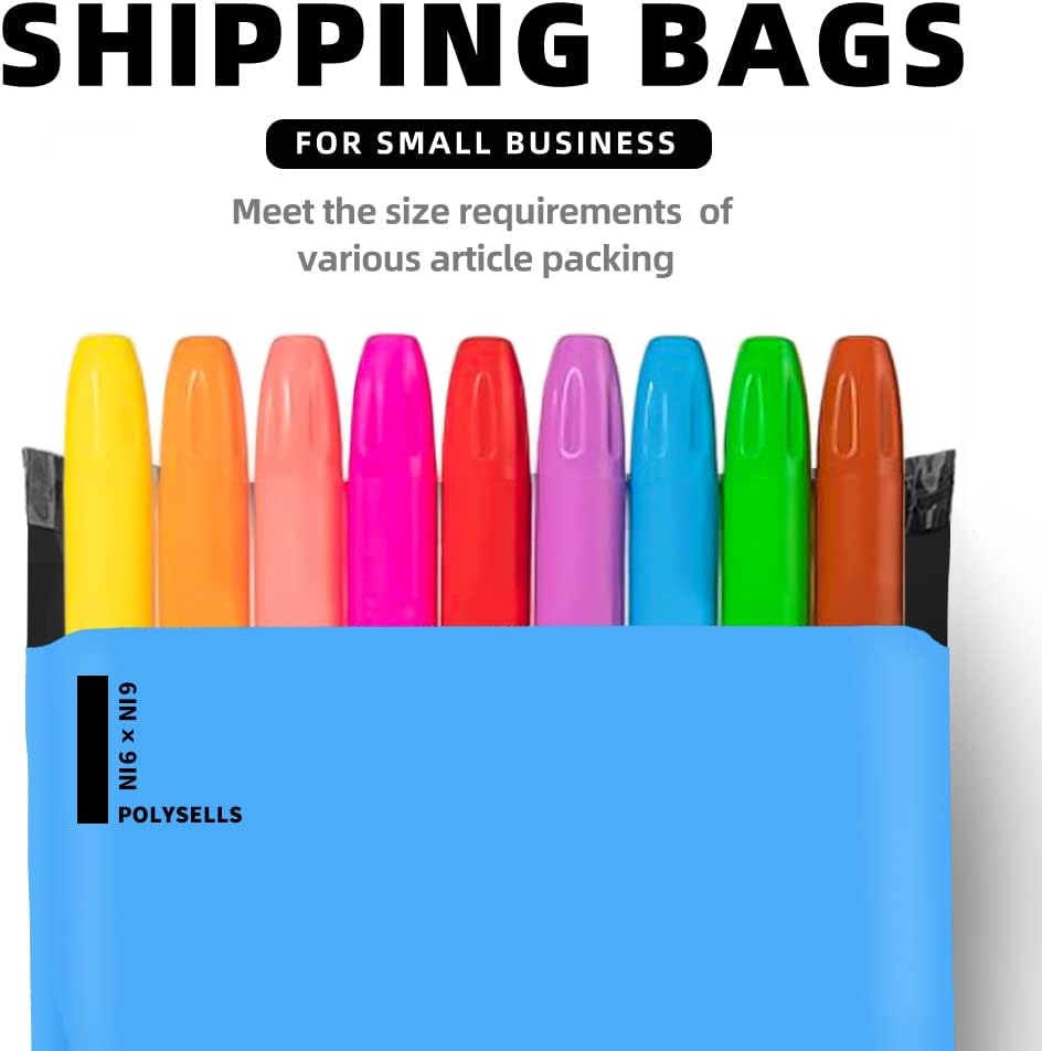 POLYSELLS 100 pcs 6x9 Inches Blue Poly Mailers Shipping Envelopes, Strong Adhesive Sealing, Waterproof, and Tear-resistant Postal Mailing Bags for Clothing, Books, and Accessories