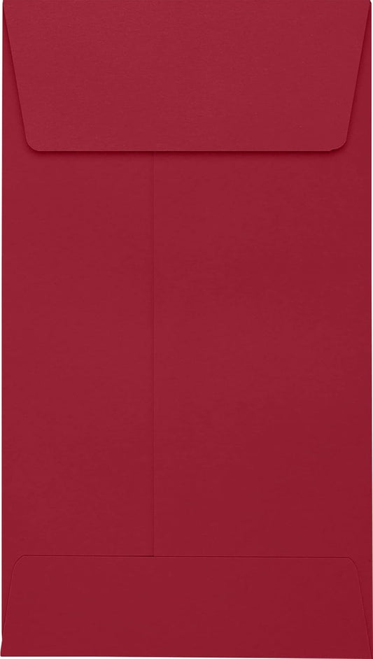 LUXPaper #5 1/2 Coin Envelopes | Peel & Press | 3 1/8" x 5 1/2" | Garnet Red | 80lb. Text | 250 Qty