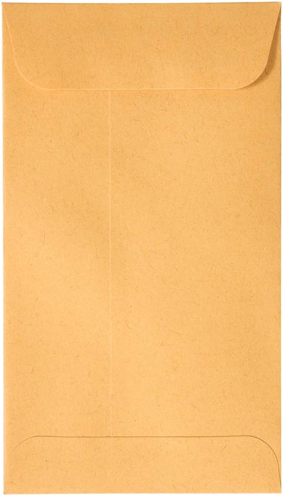 JAM PAPER #5.5 Coin Business Envelopes with Peel and Seal Closure - 3 1/8 x 5 1/2 - Brown Kraft Manila - 50/Pack