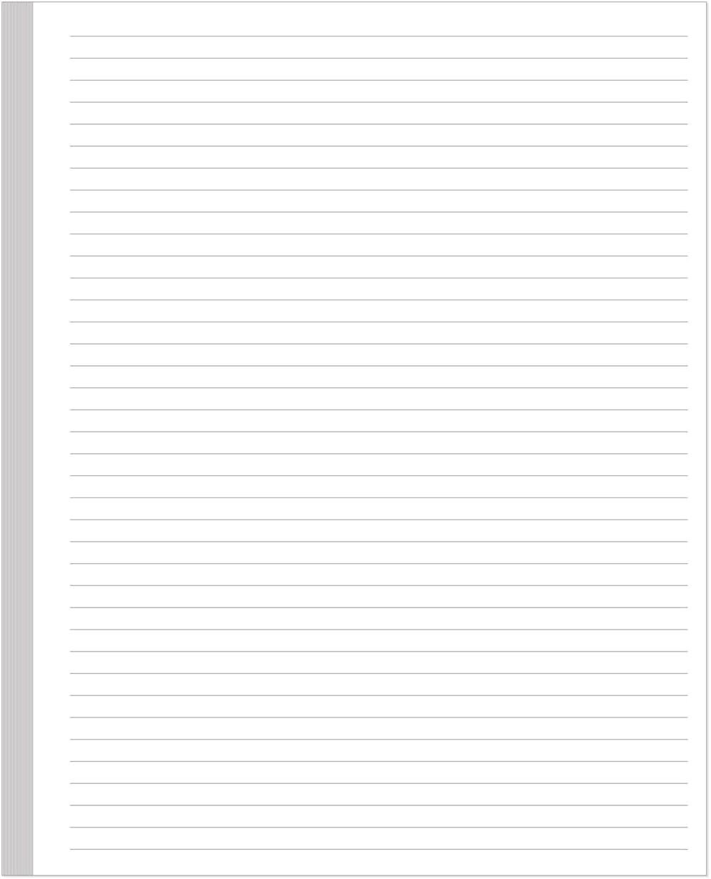 Unpunched Line Paper - 100 Sheets/200 Pages Loose Leaf Paper Line Refills, Letter Size, 100gsm, White, 8.5" x 11"