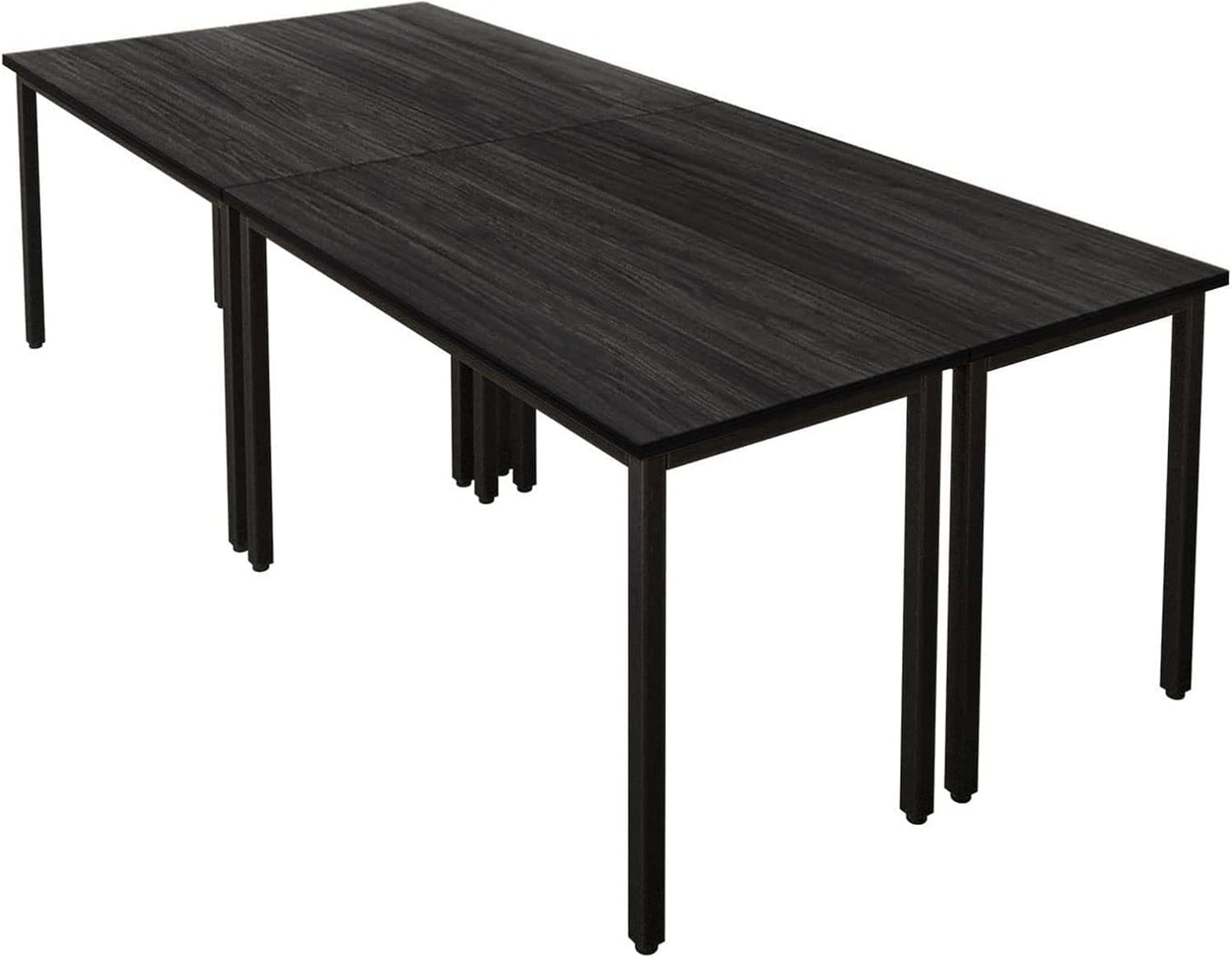 Bonzy Home Conference Tables 8ft Office Computer Desk for Meeting Room Study Writing Printer Podcast Table Save Space Design for 10 People Modern Black 4PCS (94.4"x47.2"x29.5", Black)