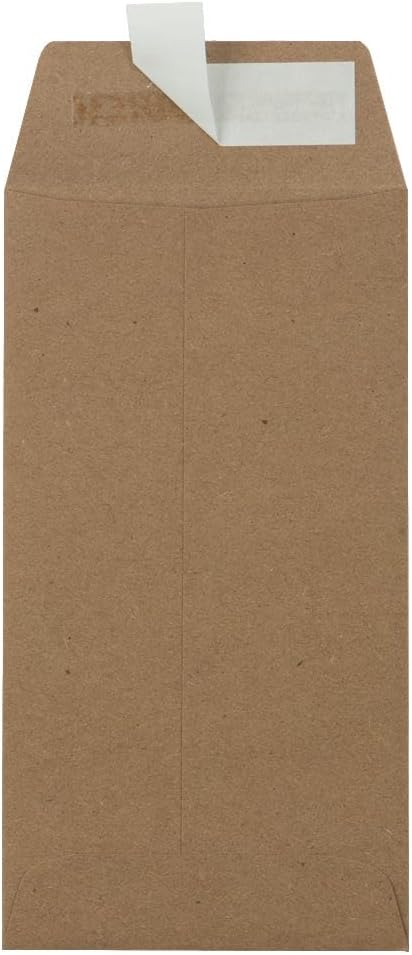 LUXPaper #7 Coin Envelopes | Peel & Press | 3 1/2" x 6 1/2" | Grocery Bag Brown | 70lb. Text | 50 Qty