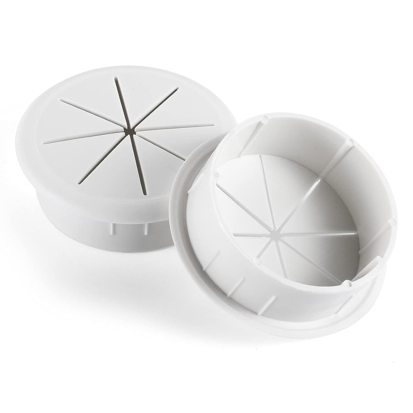 HYCC 5 Pack 2-3/8 Inch Flexible Desk Grommet,Organize Wires and Cables on Office Equipment, Computer Components, Entertainment Systems Effectively - Color: White