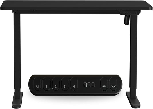 Sit to Stand Electric Standing Desk Complete Set with Frame and Tabletop 120 x 60 cm or 47.2 x 23.6 Inches (Black)