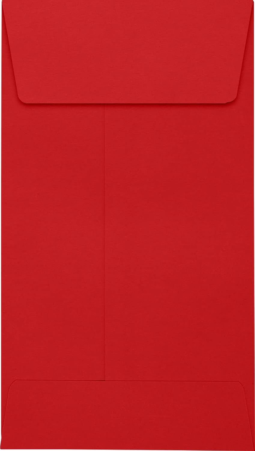 LUXPaper #5 1/2 Coin Envelopes | Peel & Press | 3 1/8" x 5 1/2" | Ruby Red | 80lb. Text | 50 Qty