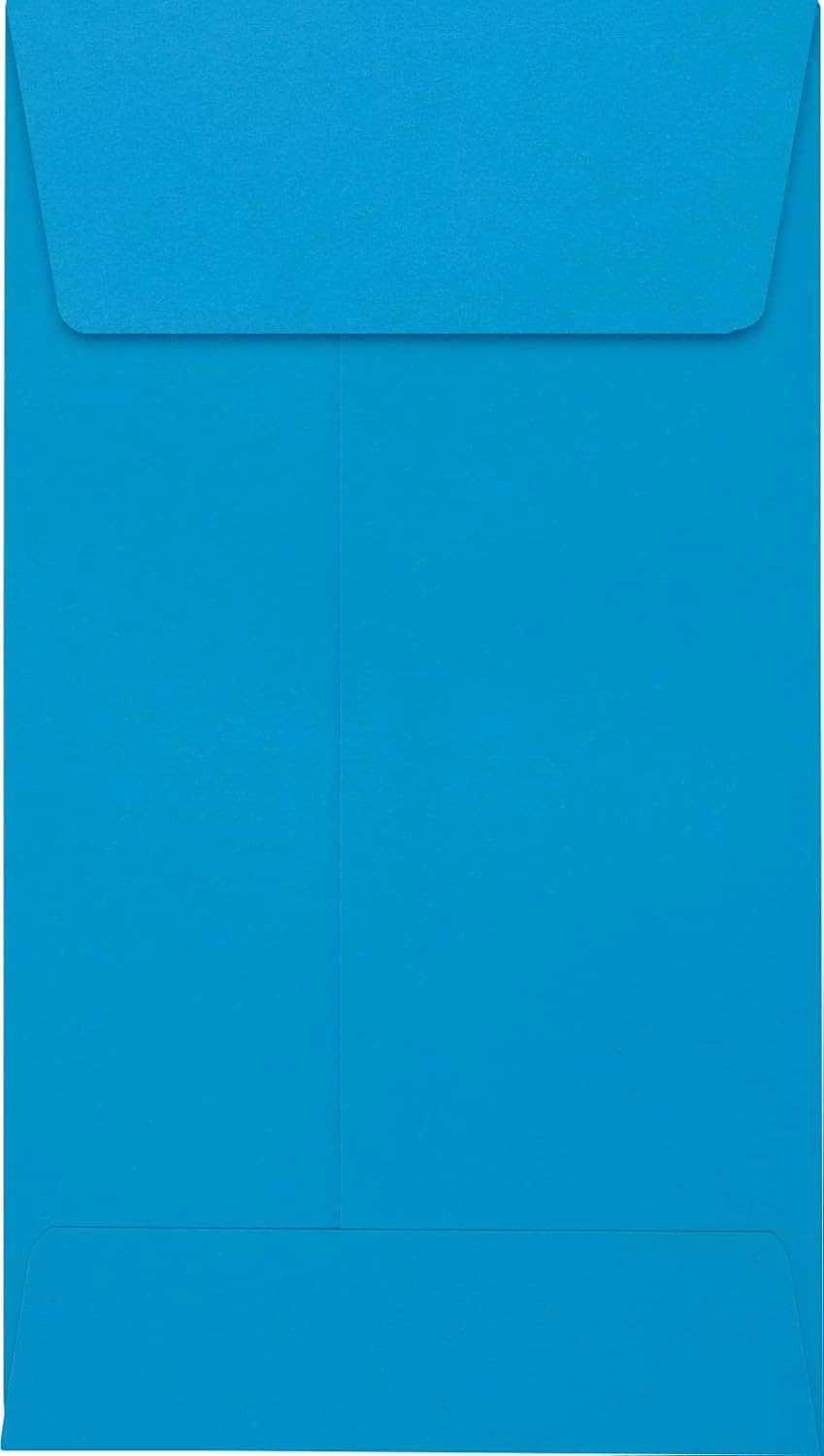 LUXPaper #5 1/2 Coin Envelopes | Peel & Press | 3 1/8" x 5 1/2" | Pool Blue | 80lb. Text | 50 Qty