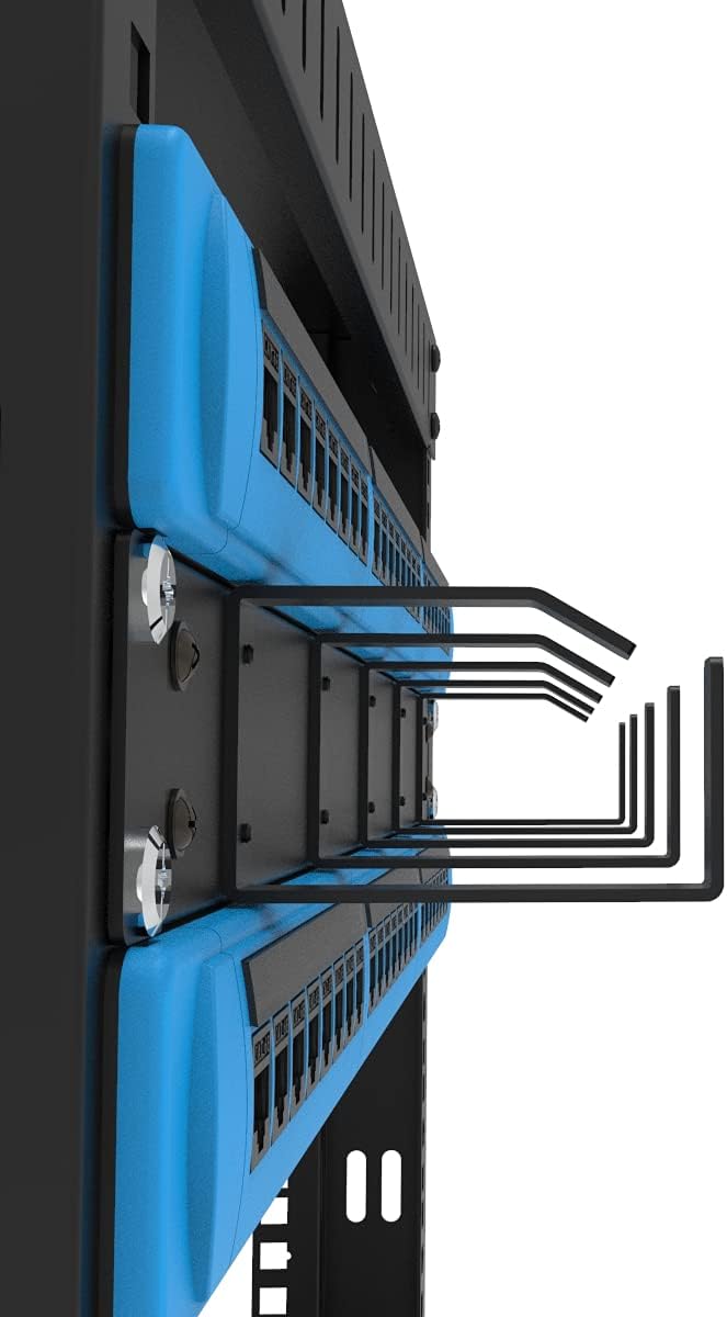 Jingchengmei 19-Inch 1U Metal Horizontal Rackmount Cable Manager with 5 D-Rings (1UCM5R440, Black)