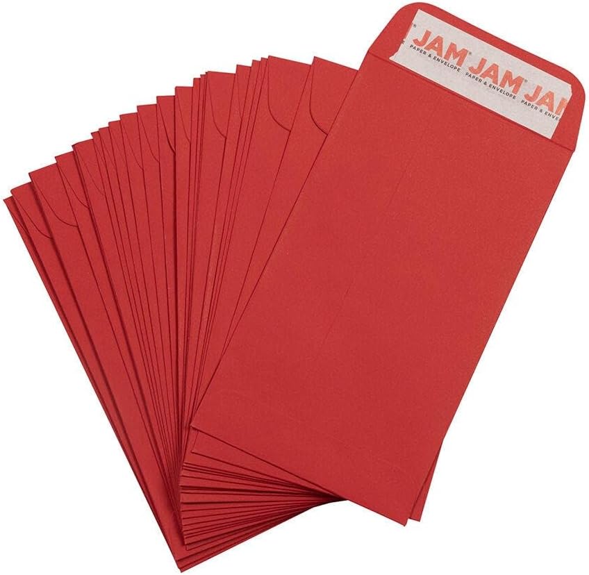 LUXPaper #5 1/2 Coin Envelopes | Peel & Press | 3 1/8" x 5 1/2" | Ruby Red | 80lb. Text | 50 Qty