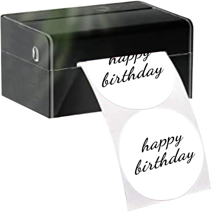 1.5 Inch White Round Thermal Sticker Labels, Self-Adhesive Circle Direct Thermal Labels, Multi-Purpose Roll Sticker Labels for DIY Logo Design with Perforation Line（ 500 Labels，1 Roll）