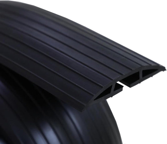 4ft Floor Cable Cover Heavy Duty PVC Cord Cover Wire Cover to Prevent Trip Hazard for Home Office or Outdoor(4ft, Black)