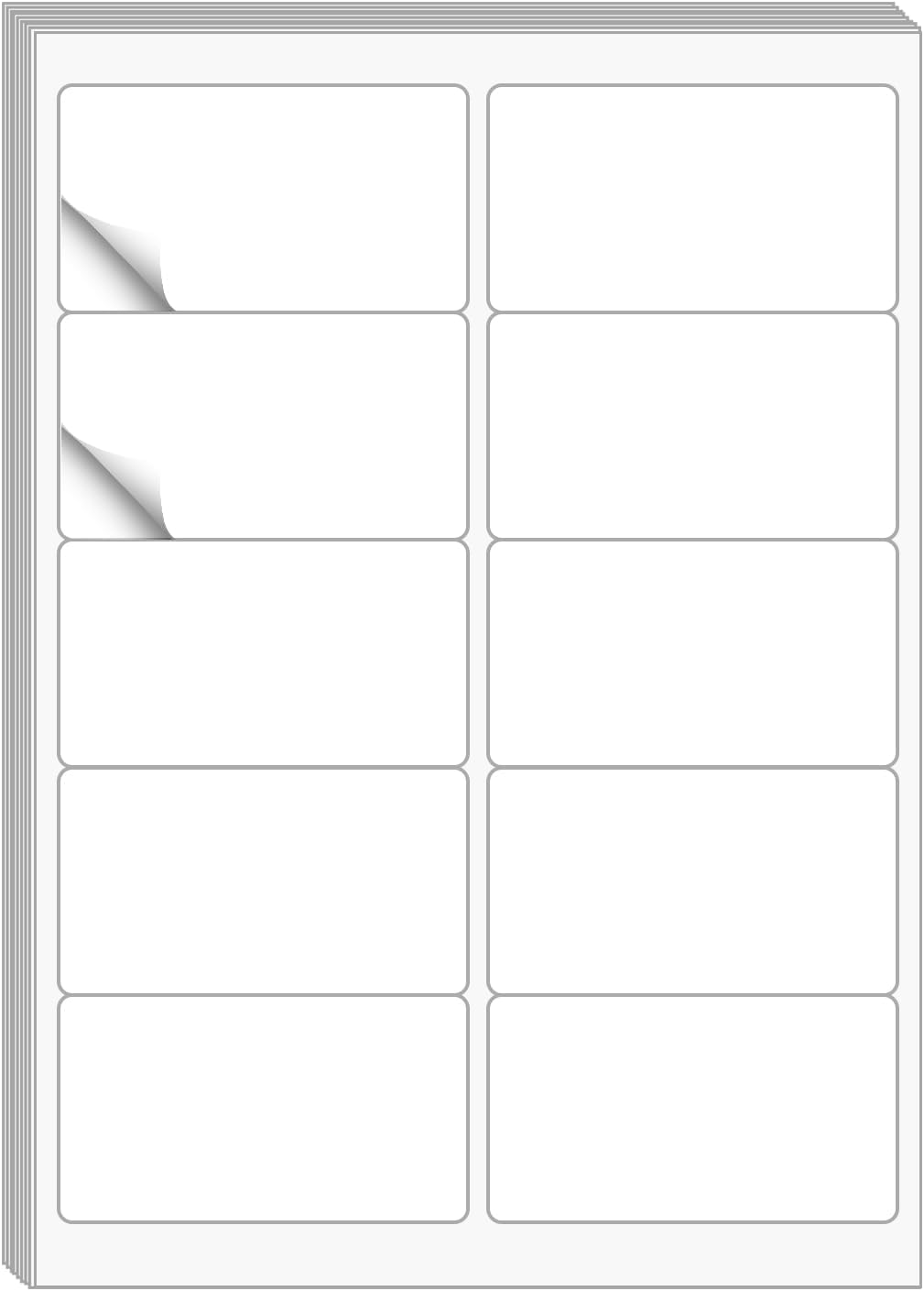 1000 Sheets 10 up Labels, 2" x 4" Shipping Paper for Laser/Inkjet Printer, Mailing Blank Labels, Self Adhesive Customized Stickers