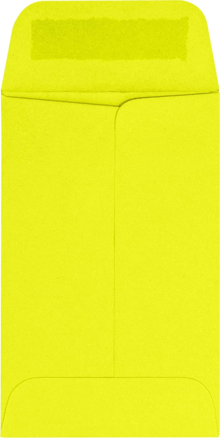 LUXPaper #1 Coin Envelopes | 2 1/4" x 3 1/2" | Citrus Yellow | 80lb. Text | 50 Qty