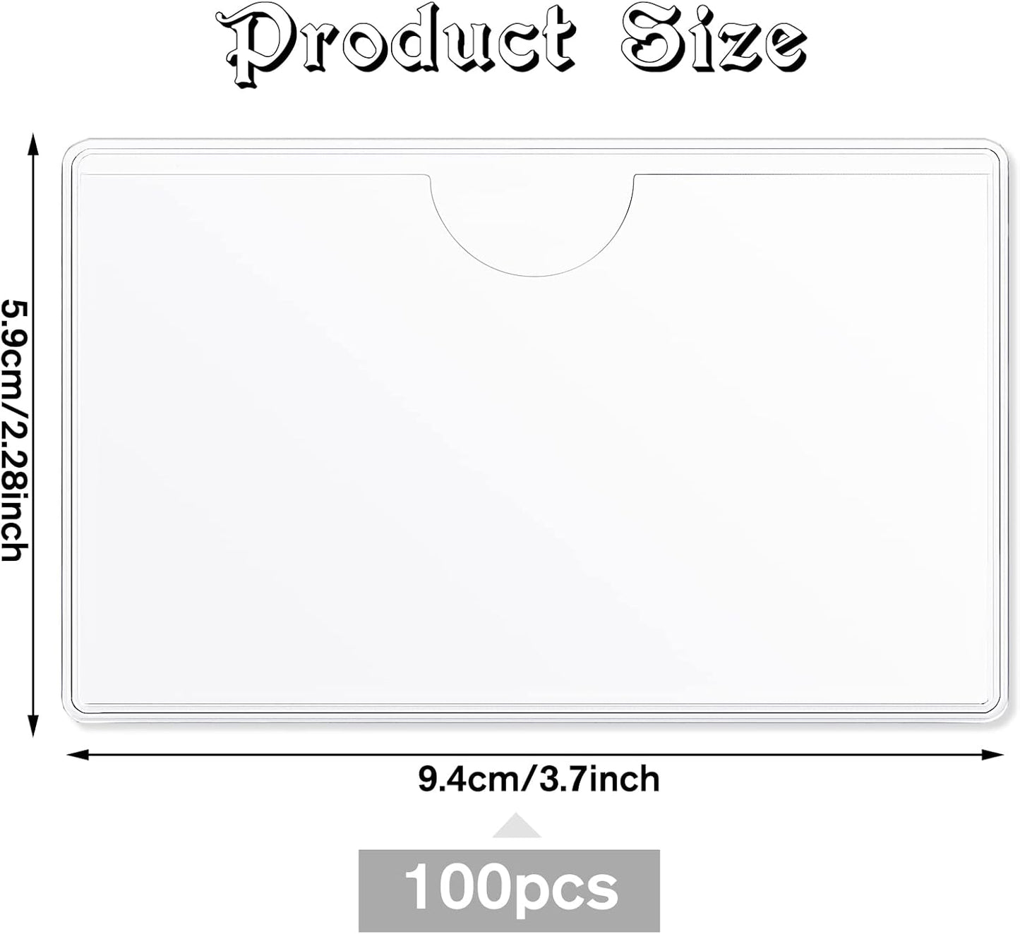 100 Self-adhesive Index Card Pockets Label Pockets sleeves with Top Open for Business Cards, Clear Plastic Sticky Labels Holders for Storage Bins Library Cards, Organizing Totes Shelves (3.7 x 2.28'')