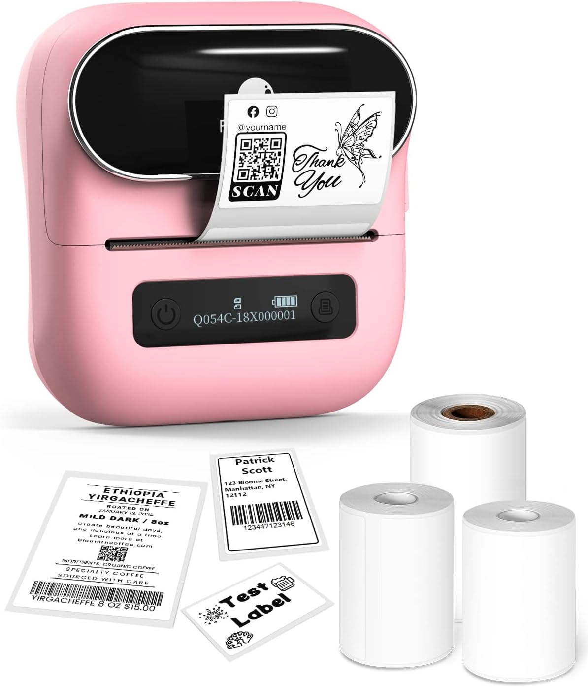 Phomemo M220 Portable Thermal Label Makers, Wireless Label Printer for Address, Labeling, Mailing, Office Supplies Organizing, Label Maker Machine with Tape, Sticker Printer with 3 Rolls of Labels