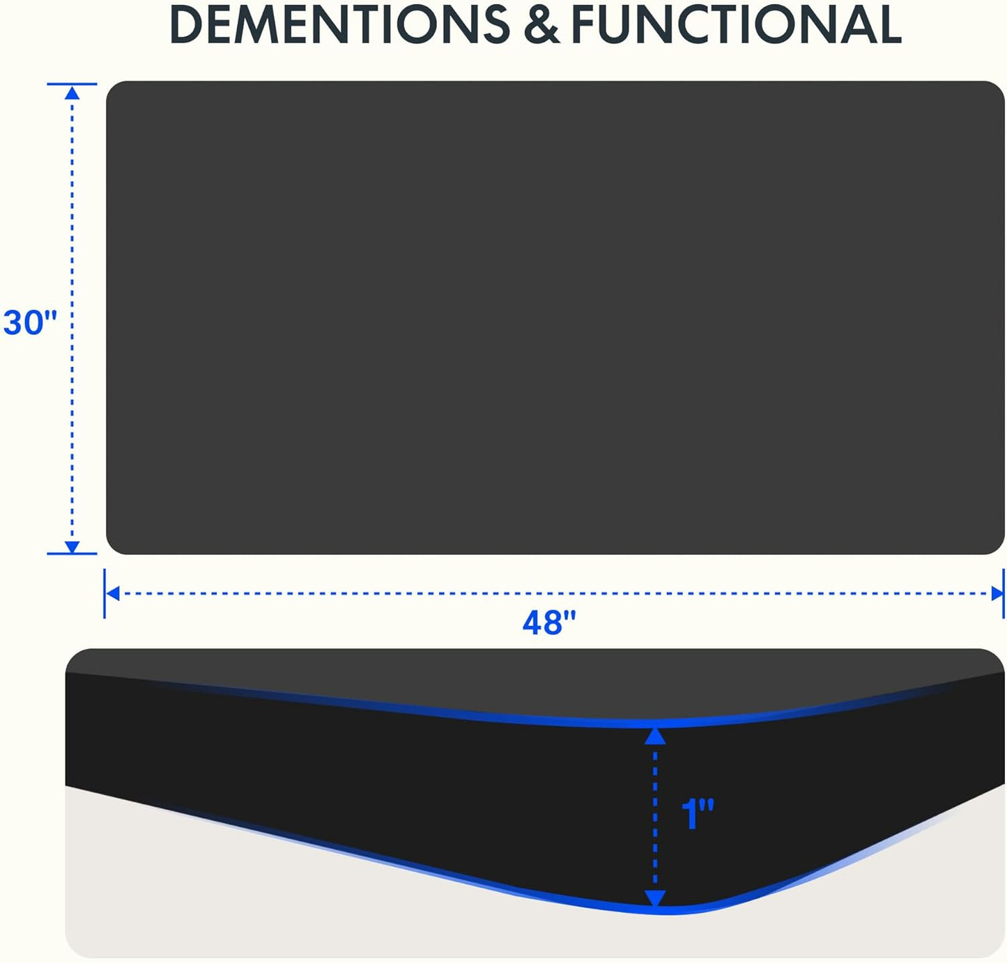 FLEXISPOT EN2 Whole-Piece Standing Desk with Clamp Power Strip, 48 x 30 Electric Stand Up Height Adjustable Desk with Cable Management (Black Frame + 48" Black Top, 2 Packages)