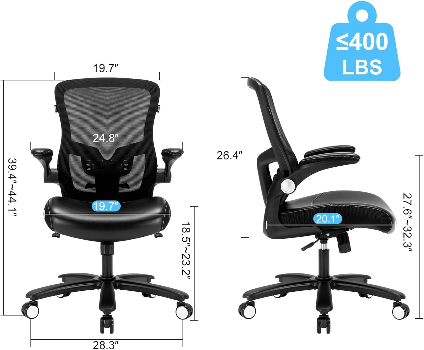 Office Chair, Ergonomic Desk Chair with Adjustable Lumbar Support, High Back Mesh Computer Chair with Heavy Duty Metal Base, Executive Chair for Home Office