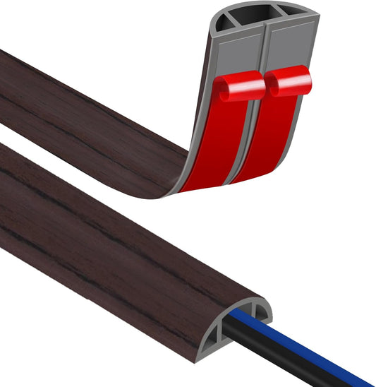 Floor Cord Covers for Wires 12FT Cable Hider Wire Cover Self Adhesive Cord Hider Floor for Offices, Homes, Workshops, Warehouses Cable Cavity 0.39" W x 0.27" H