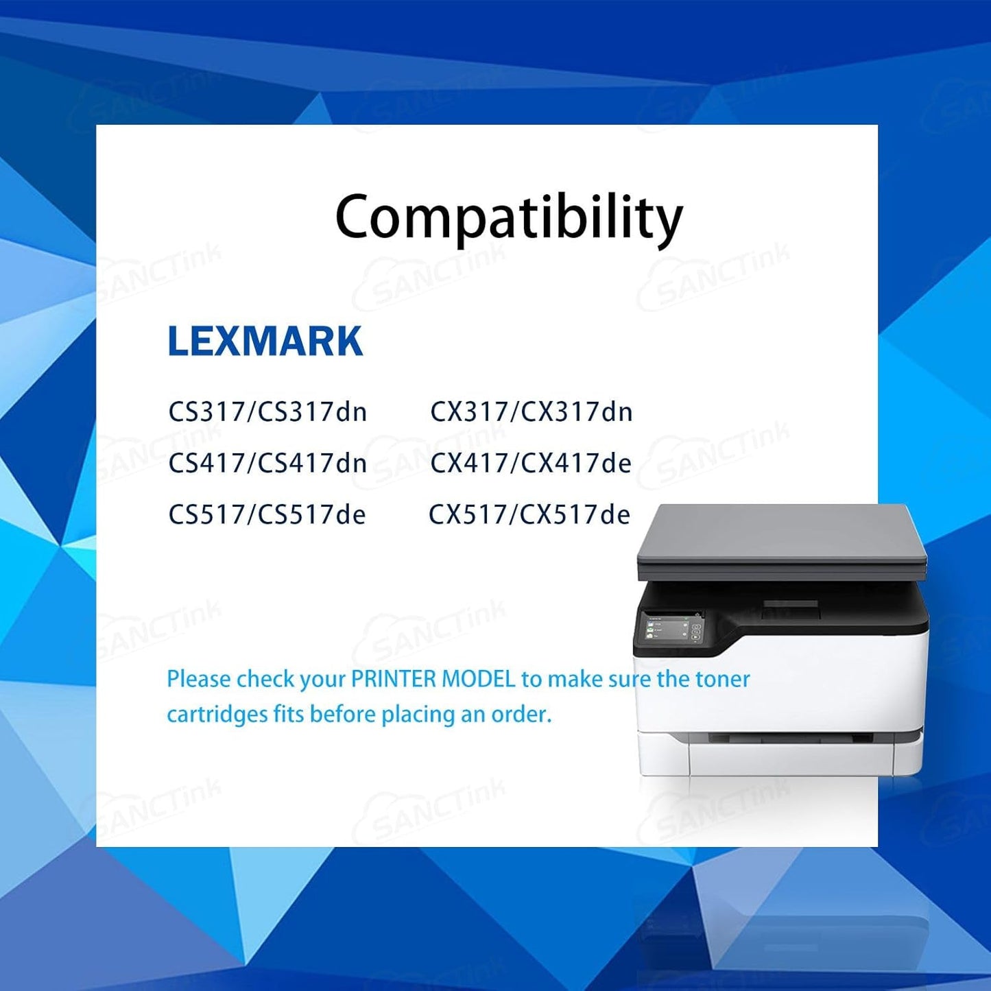 Remanufactured Toner Cartridge Replacement for Lexmark CS317 CS417 CS417dn CX317 CX317dn CX417 CS317dn CS517 CX517 CX417de 71B10K0 71B10C0 71B10M0 71B10Y0 71B0010 (High Yeild, 4-Pack)