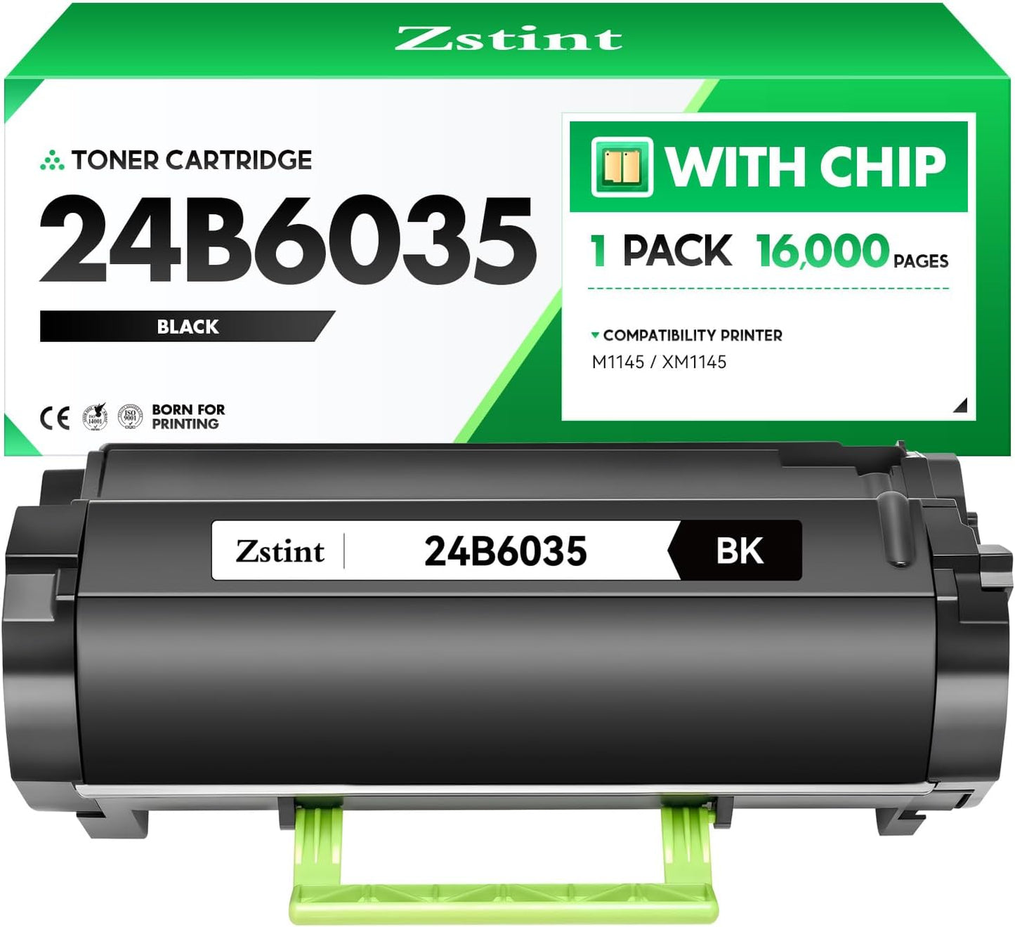 24B6035 Toner Cartridge Black with chip High Yield 1-Pack Replacement for Lexmark 24B6035 Toner Cartridges Compatible for Lexmark M1145 XM1145 Laser Printer Ink All-in-One Copier (16,000 Pages)