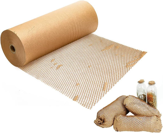 Honeycomb Cushioning Wrap Paper Roll 20" x 1500' Expanding Honeycomb Kraft Packing Paper for Gift Moving Packing