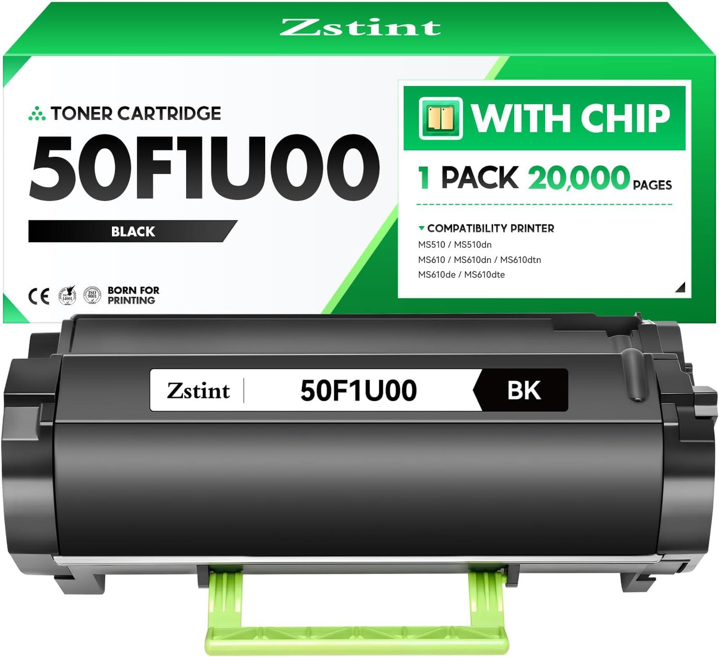 50F1U00 Toner Cartridge Ultra High Yield with Chip Compatible Replacement for 50F1U00 501U Toner for use in Lexmark MS510 MS510dn MS610 MS610dn MS610de MS610dte MS610dtn Laser Printer (Black,1-Pack)
