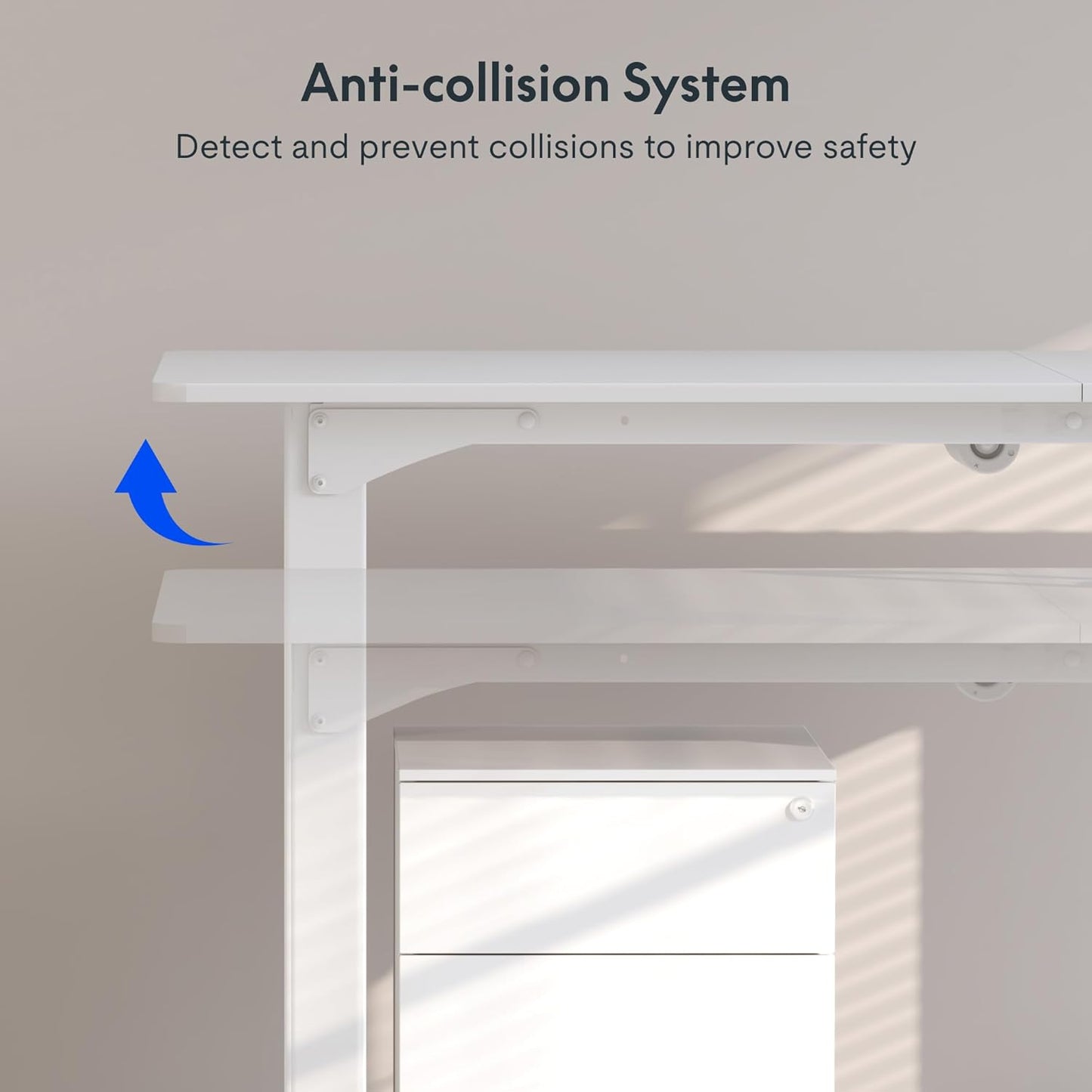 FLEXISPOT E6Q 4 Legs Standing Desk 78 x 32 Inch Adjustable Height Desk with Splice Board Home Office Sit Stand Up Desk, White Top + White Frame