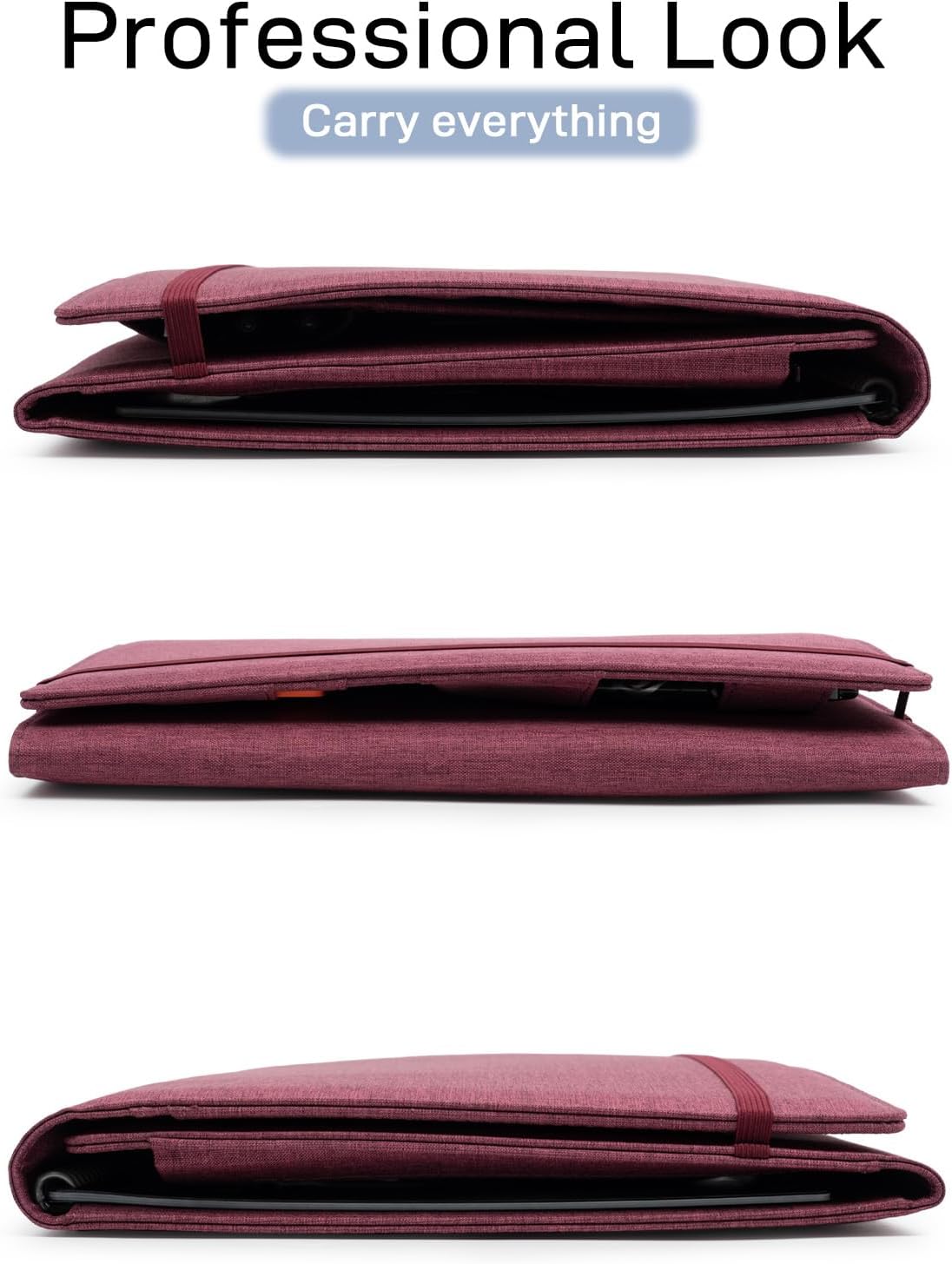 Sturdy Planner Cover for Rocketbook Smart Notebook - Water-Resistant Fabric Padfolio, Business Padfolio with Zipper Pen Pocket, Fits 8.5 x 11 Letter Size, Rocketbook Accessories (Fuchsia)