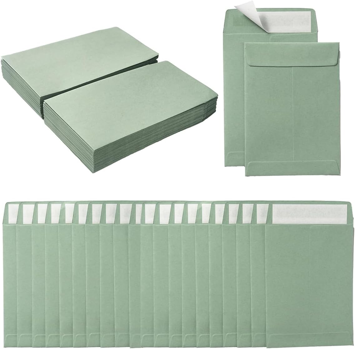 100 Pack Seed Envelopes Self-Adhesive Small Coin Envelopes Seed Storage Packets for Garden, Office or Wedding Gift (Sage-Green, 3 1/4 ×4 1/2 inches)