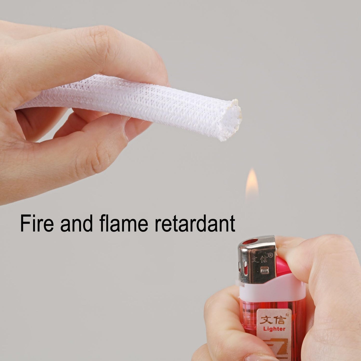 3/4"-50ft Extra-Long Braided Cable Sleeve Protector - Self-Wrapping Pet-Proof Wire Loom for Home Theater, Office, Car Engine, Chew-Resistant Cord Cover, White