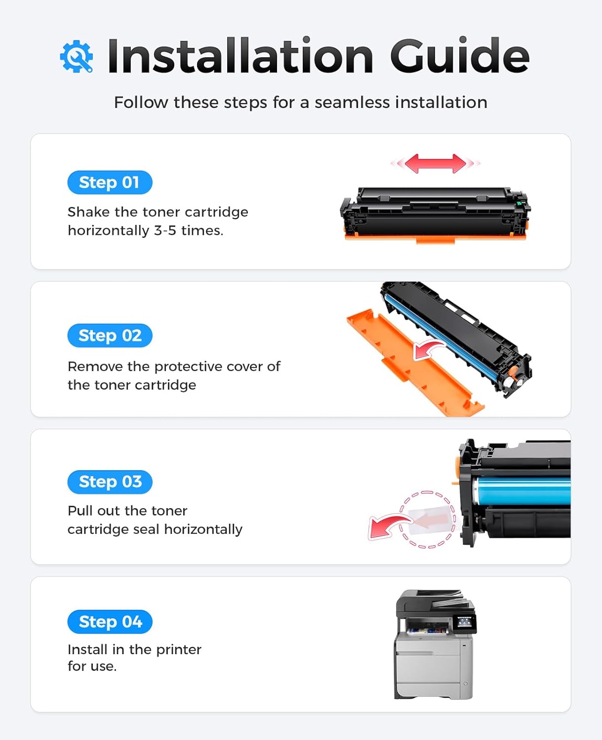312A 305A Toner Cartridge Set 4-Pack Replacement for HP 312A 305A CF380A CE410A for Laserjet Pro 400 Color MFP M475dn M475dw M451dn M451dw M451nw Pro 300 M375nw M351a M476dw M476nw M476dn Printer Ink