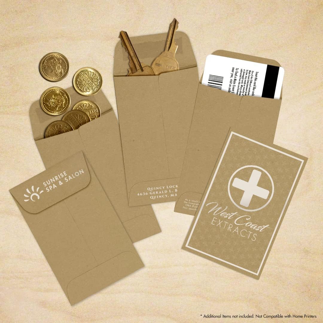 LUXPaper #1 Coin Envelopes | 2 1/4" x 3 1/2" | Grocery Bag Brown | 70lb. Text | 250 Qty