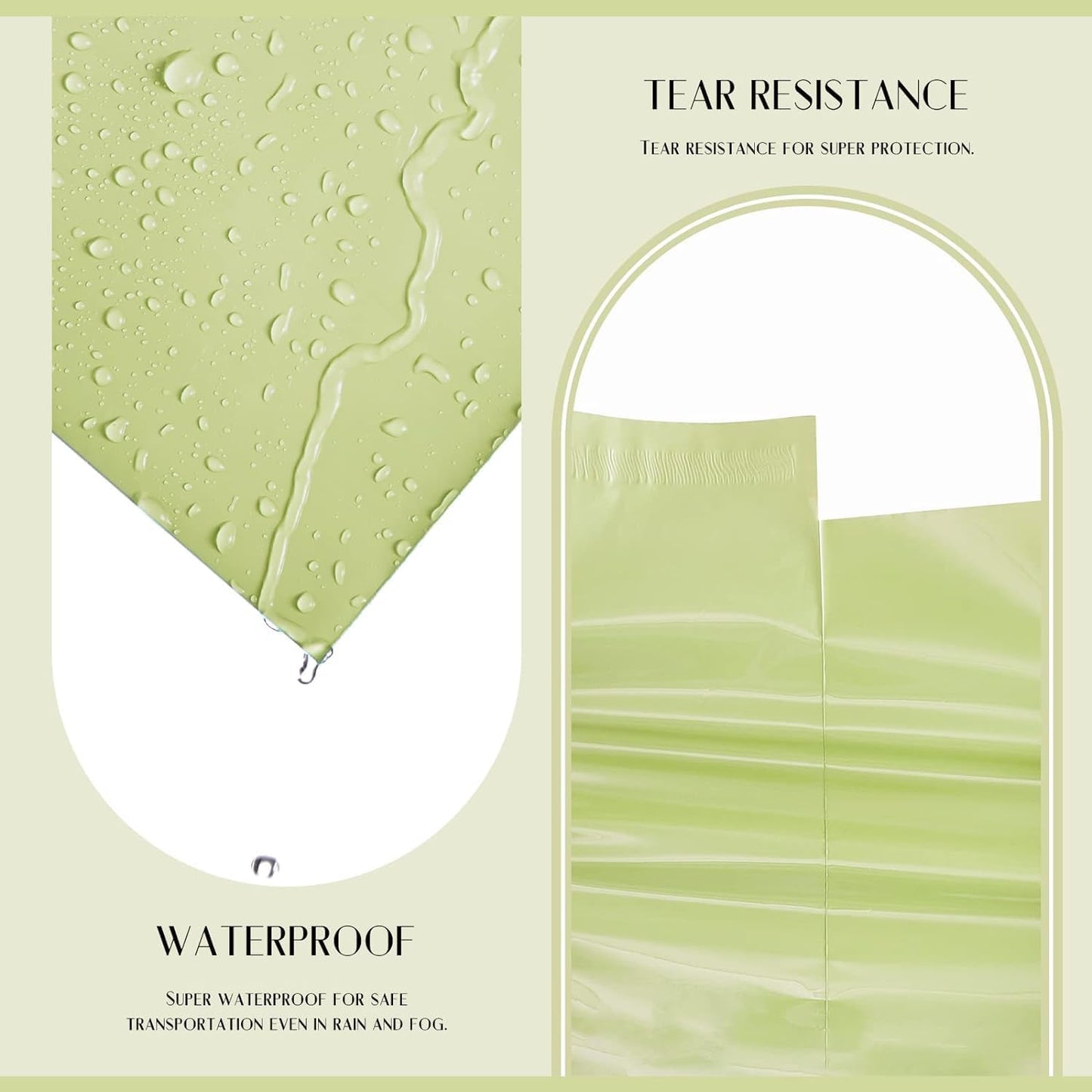 Metronic 300PC Poly Mailers 24x24 Large Shipping Bags for Clothing, Strong Adhensive Mailers Bags for Small Business, Shipping Envelopes, Tear-resistant Mailing Bags in Avocado Green