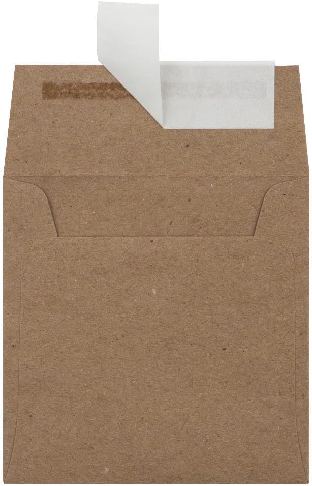 LUXPaper Square Invitation Envelopes | Peel & Press | 3 1/4" x 3 1/4" | Grocery Bag Brown | 70lb. Text | 50 Qty