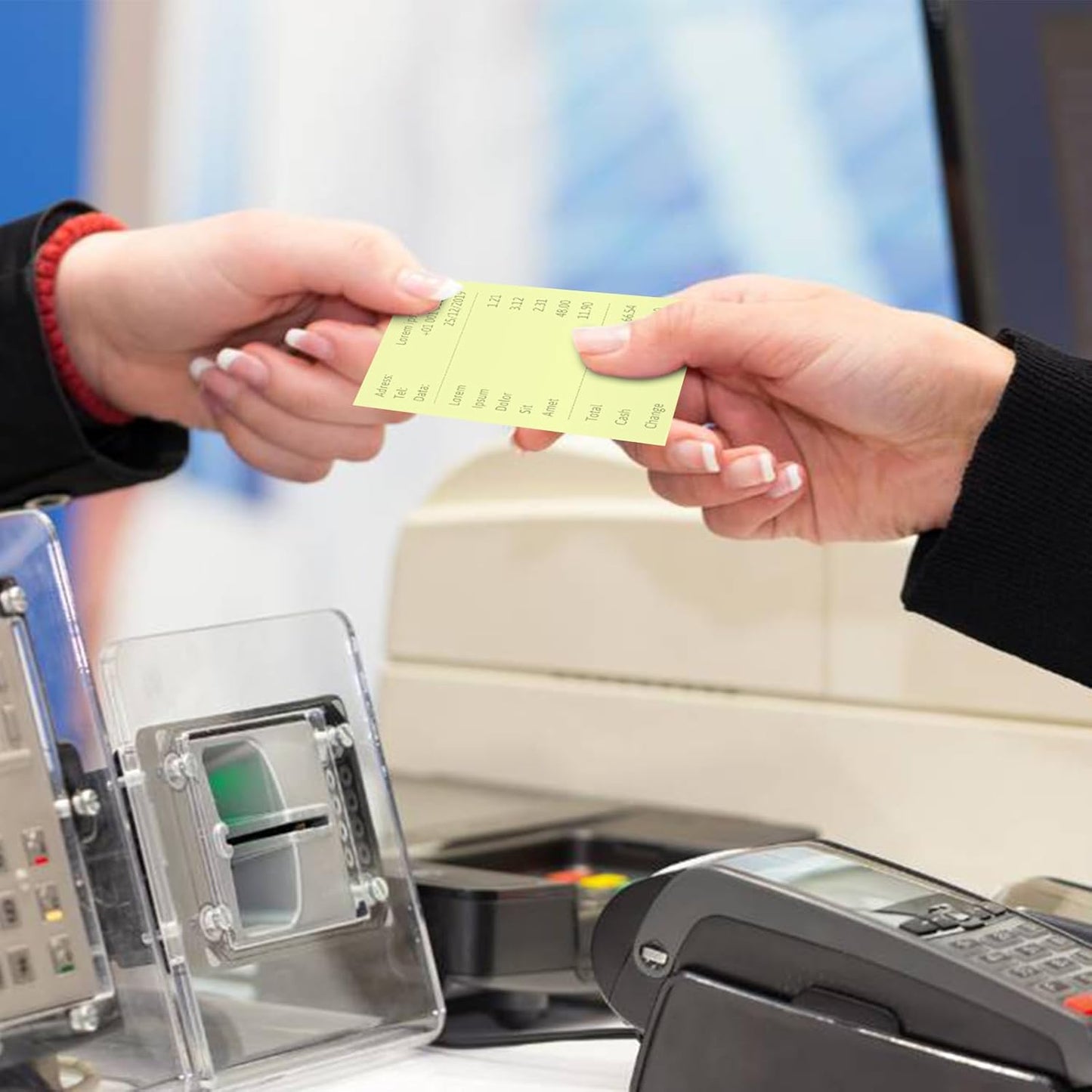 (50 Rolls) 2 Ply Carbonless Rolls 3" X 95 Feet White/Canary Receipt Paper for Restaurants & POS Cash Registers, Kitchen Printer Paper for Star Micronics SP700 SP2000 and more (3" 2 Ply 95' Carbonless)