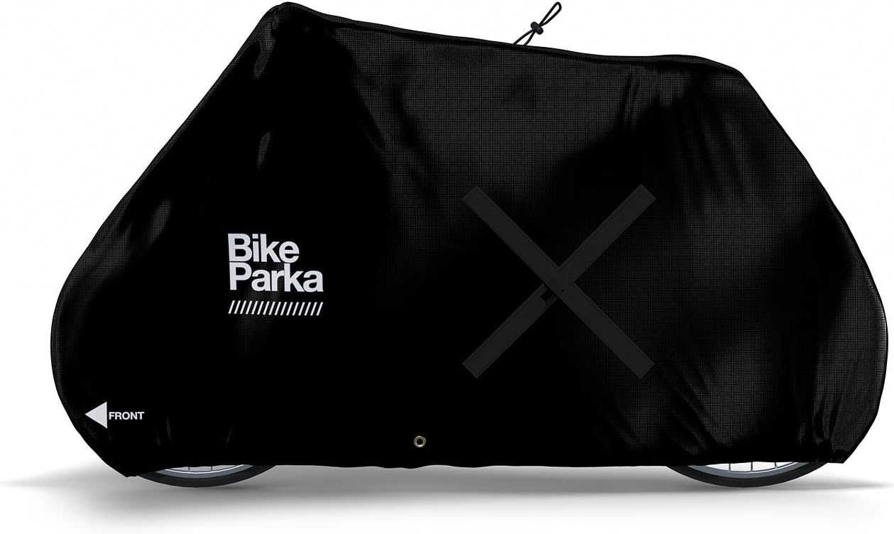 Urban Bike Cover - Waterproof & Durable with Lock-Through Panels, RipStop fabric, Adjustable for Any Bike, Attachable Stuff Sac - Ideal for Bikes in Daily Use (Ink Black)