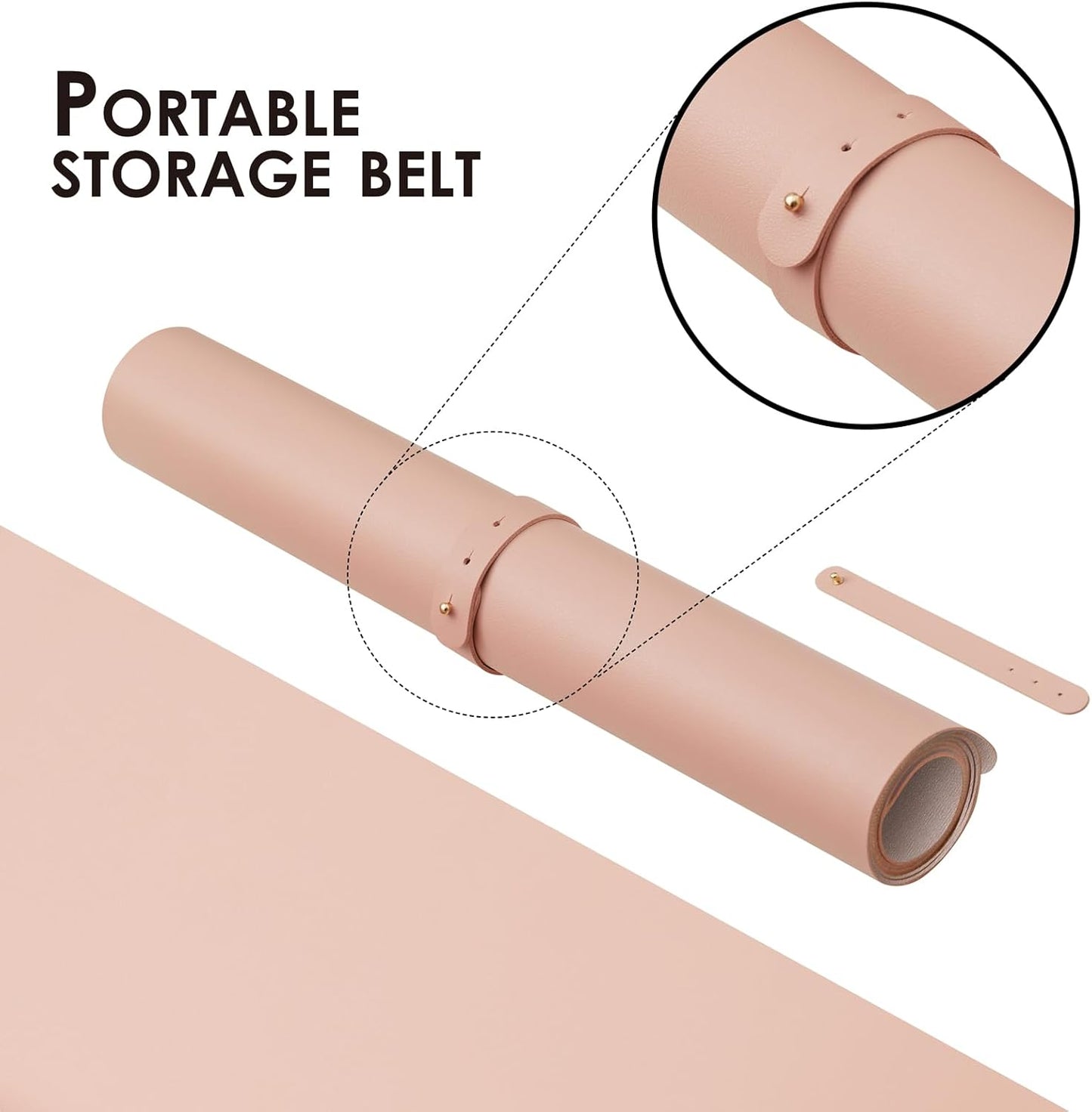 HOMIEAZICOZI Leather Desk Mat - Non-Slip PU Desk Pad for Office and Home - Desk Organization and Accessories - Ideal for Large Mouse Pad and Desk Mats on Top of Desks (Pink,31.5''x 15.7'') (DPD-P-M)