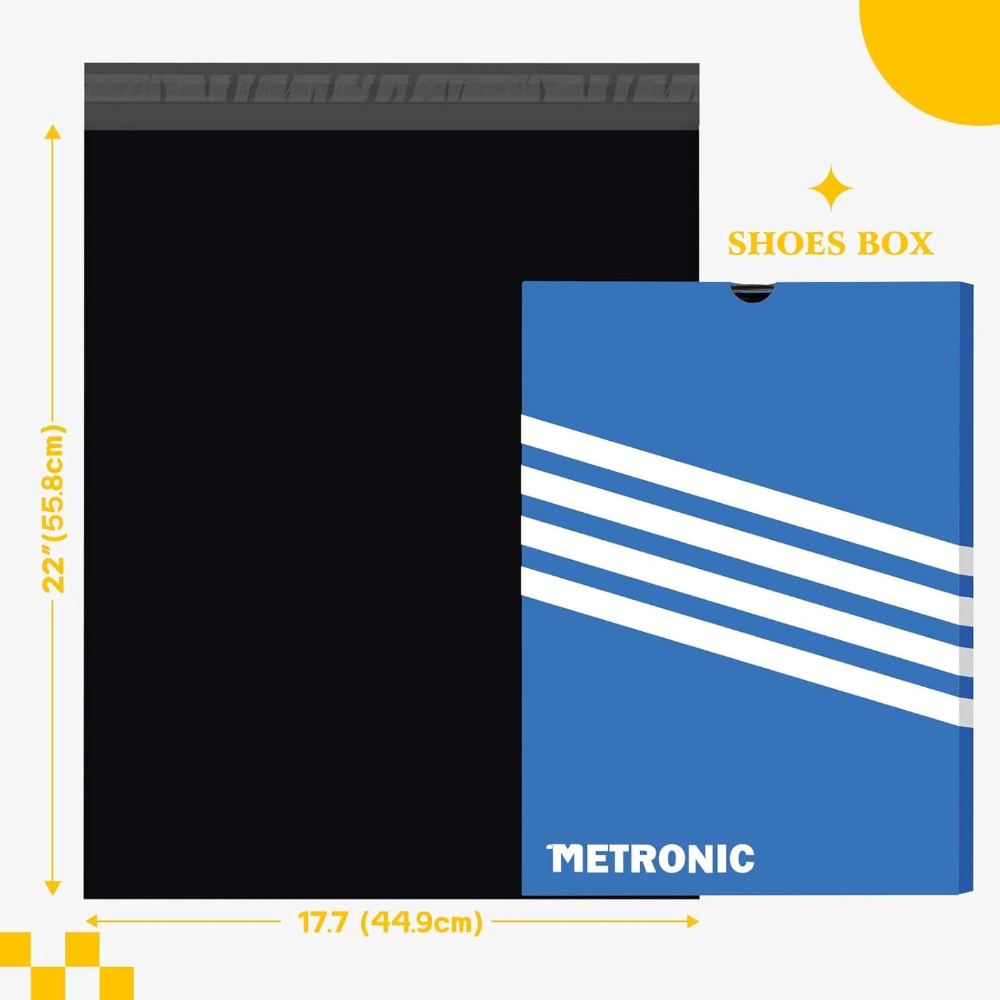 Metronic Large Poly Mailers 17.7x22” 50pcs,Bulk Large Shipping Bags for Clothes,Strong Self Adhesive Shipping Envelopes for Small Business,Waterproof Mailing Envelopes for Packaging Black