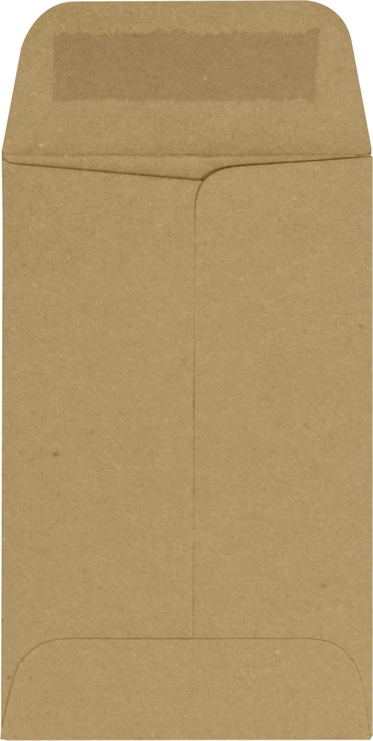 LUXPaper #1 Coin Envelopes | 2 1/4" x 3 1/2" | Grocery Bag Brown | 70lb. Text | 1,000 Qty