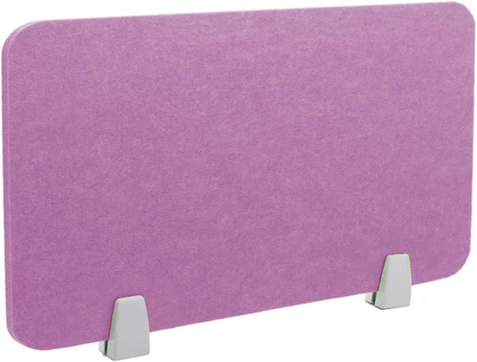 Icegrey Acoustic Desk Divider Privacy Panel Removable Sound Absorbing Desk Partition Board with 2 Clips for Student Call Centers Offices Braries Classrooms Library, Light Purple, 35.1x11.7"