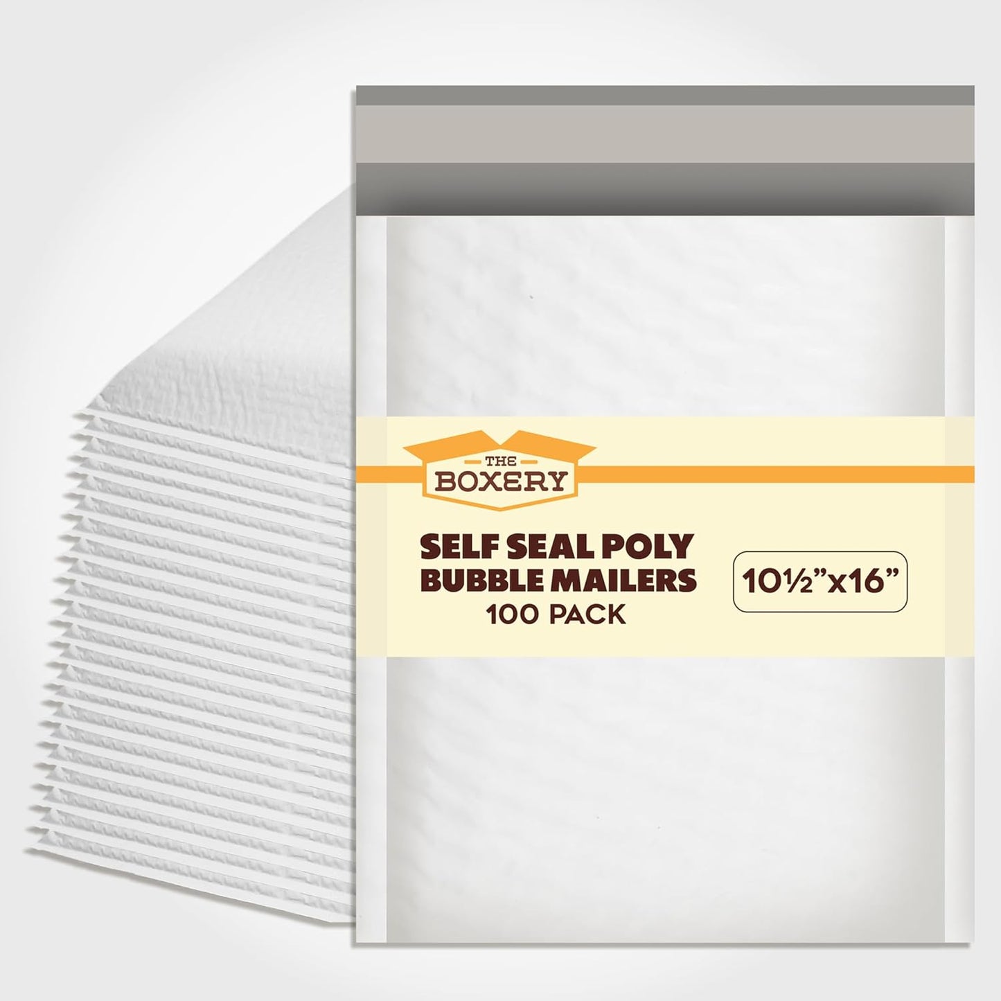 The Boxery 10.5x16''|#5 Poly Bubble Mailers- 100 Pack, Padded Envelopes, Self Seal, Waterproof Shipping Bags, Padded Mailers for Shipping & Packaging
