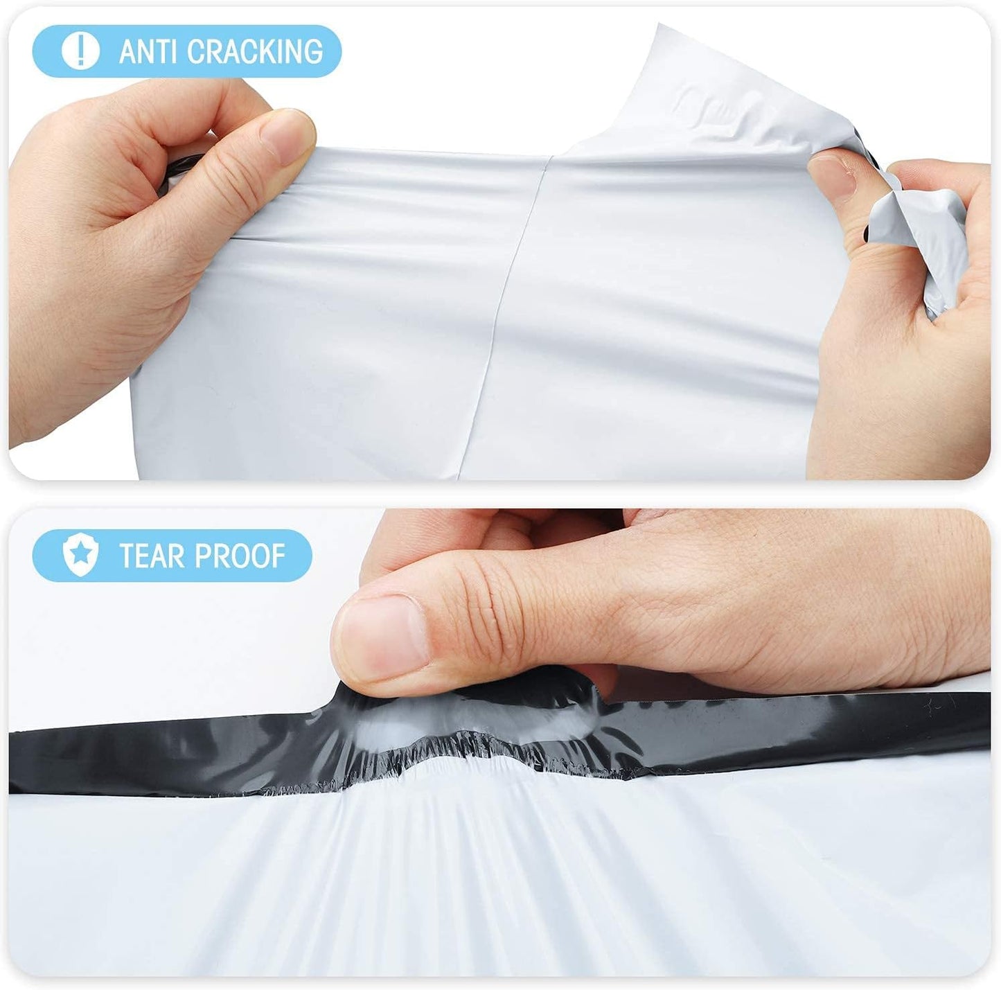 Fuxury 300 Pcs Large Poly Mailers 24x24 Inch, Bulk Shipping Bags for Clothing, Strong Adhesive Shipping Envelopes for Small Business Suppliers,Waterproof Mailers Poly Bags Mailing Envelopes White