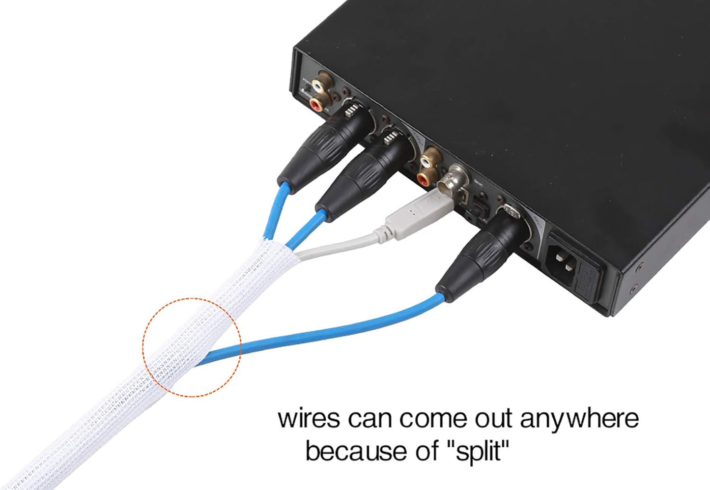 Alex Tech 25ft - 1 inch Cord Protector Wire Loom Tubing Cable Sleeve Split Sleeving for USB Cable Power Cord Audio Video Cable - Protect Cat from Chewing Cords - White