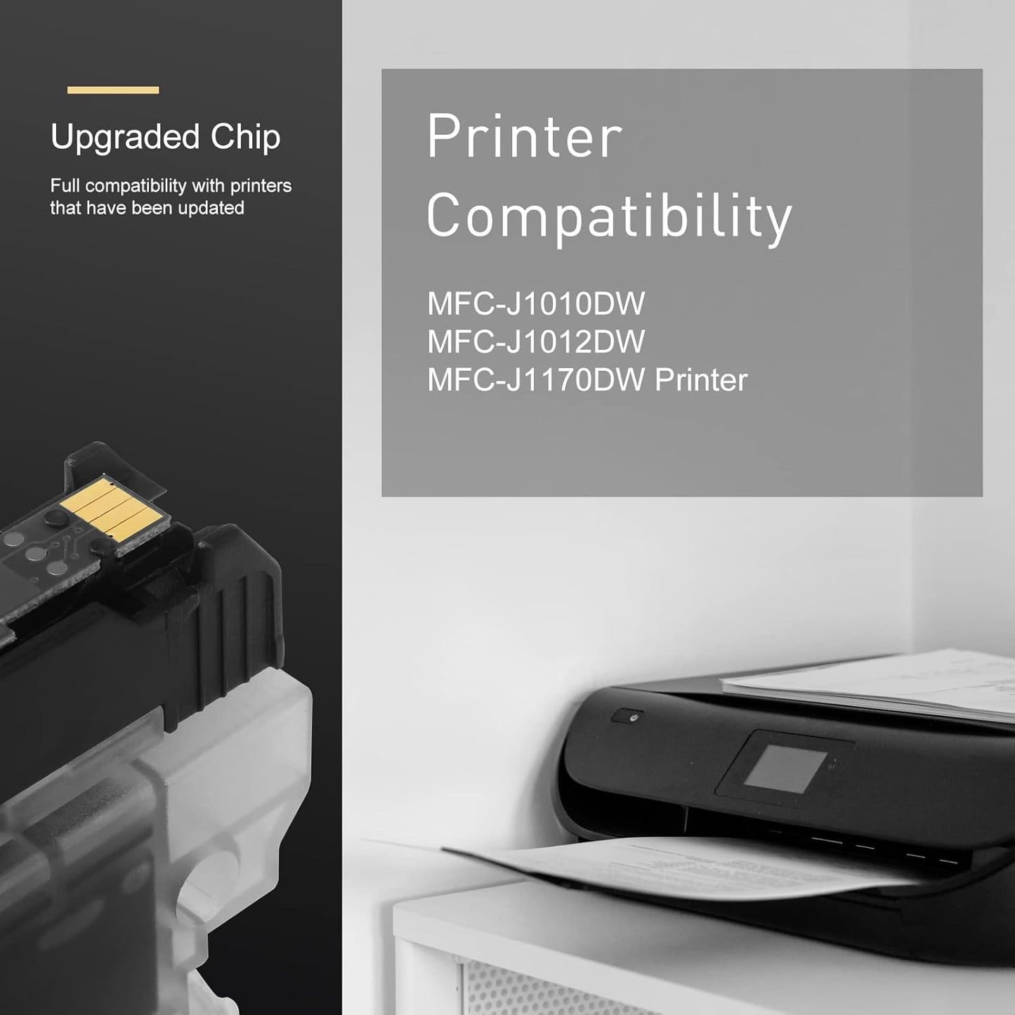 LC401XL Compatible Ink Cartridges Replacement for Brother Ink Cartridges LC401 Black to Use with Brother MFC-J1010DW MFC-J1012DW MFC-J1170DW Printer (2Black)