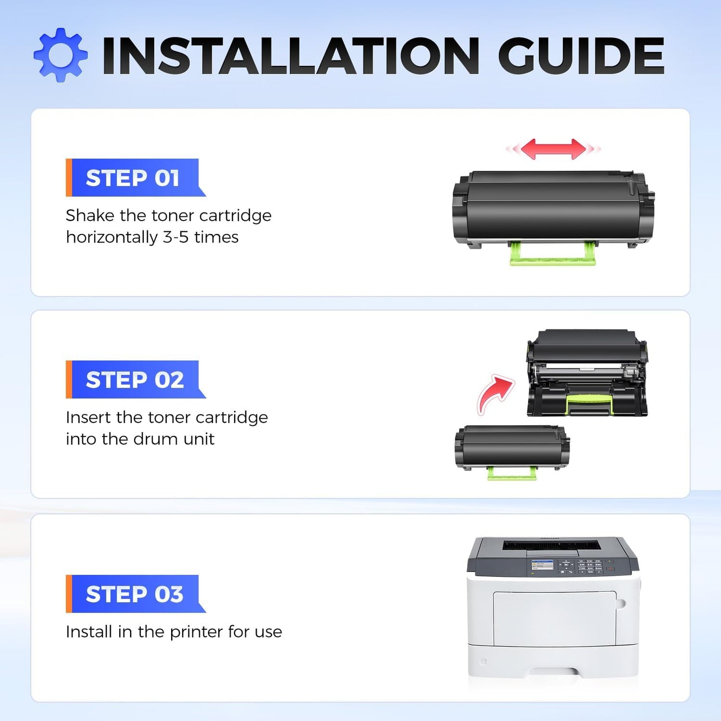 51B1X00 Black Toner Cartridge (with Chip) Extra High Yield Replacement for Lexmark 51B1H00 51B1000 Toner Cartridge Compatible with MS517dn MX517de MS617dn MX617de Laser Printer ( 1-Pack 20,000 Pages)