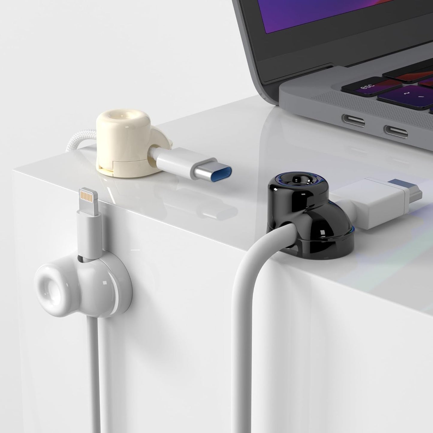 Magnetic Cable Clips, Adjustable Cord Holder Management, Adhesive Wire Keeper Organizer for Home Office Desk Phone PC Car Wall Desktop Nightstand Appliance (9-Pack Beige Shoes)