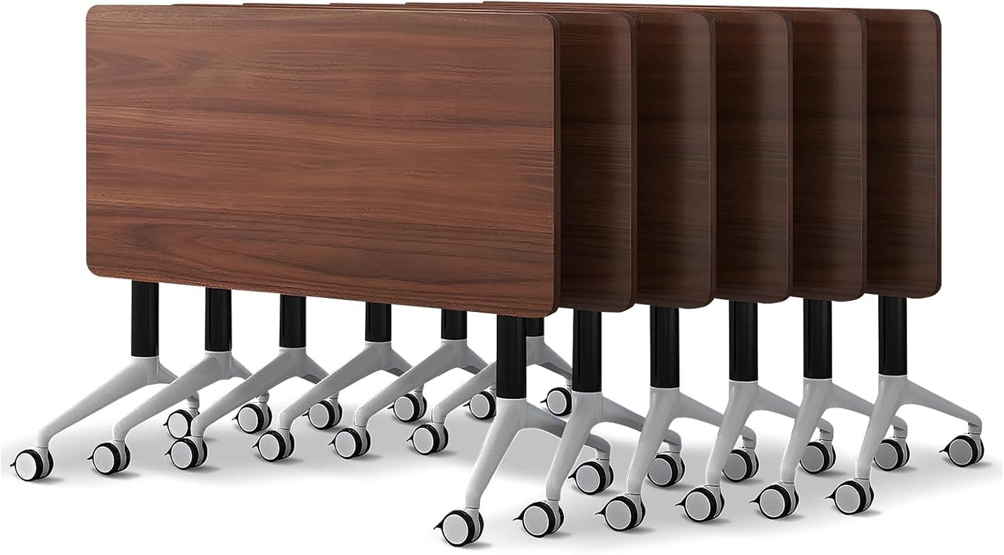 Conference Room Table with Flip-Top Design for Dynamic Meetings, Business Table Computer Desk with Heavy-Duty Frame,Foldable Seminar Meeting Tables for Home Office (6, A, 70.8IN)