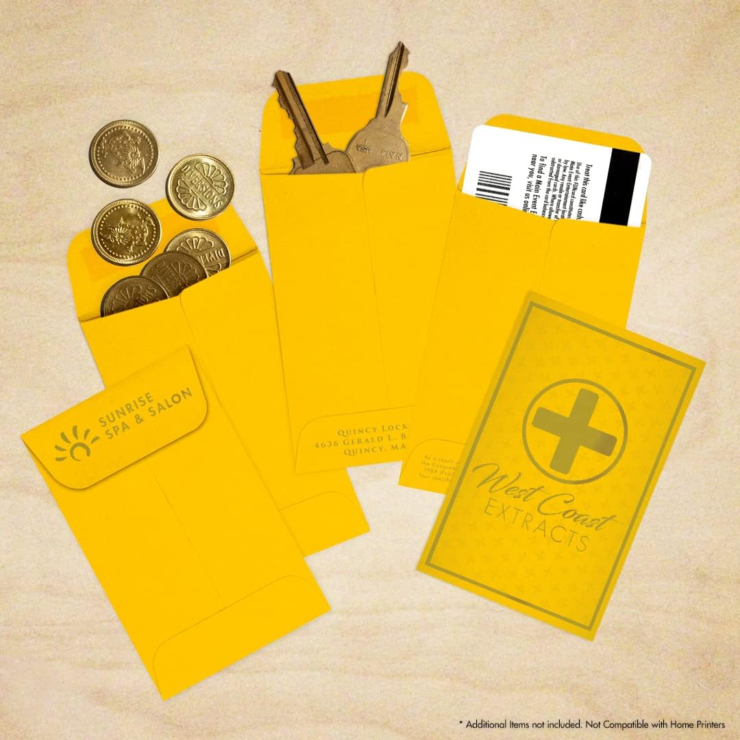 LUXPaper #1 Coin Envelopes | 2 1/4" x 3 1/2" | Sunflower Yellow | 80lb. Text | 50 Qty