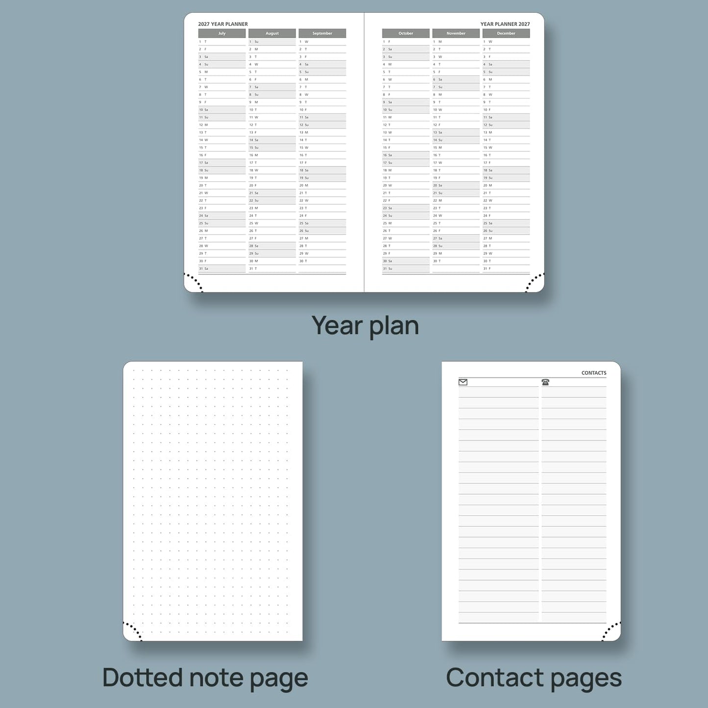POPRUN 2026 Daily Planner One Page Per Day A6 Size Calendar (4.25" x 6.25") - 12 Months Hourly Appointment Book with Hardcover, Monthly Tabs, Pocket, Pen Holder - Orange